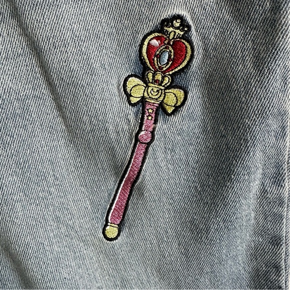 Sailor Moon Icons Embroidered Mom Jeans women’s new - Picture 9 of 16